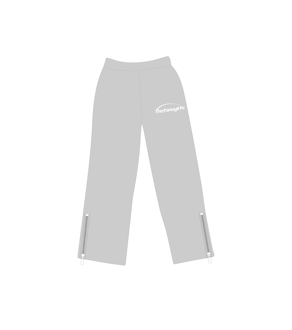 Gray Sweatpants Metal Zipper