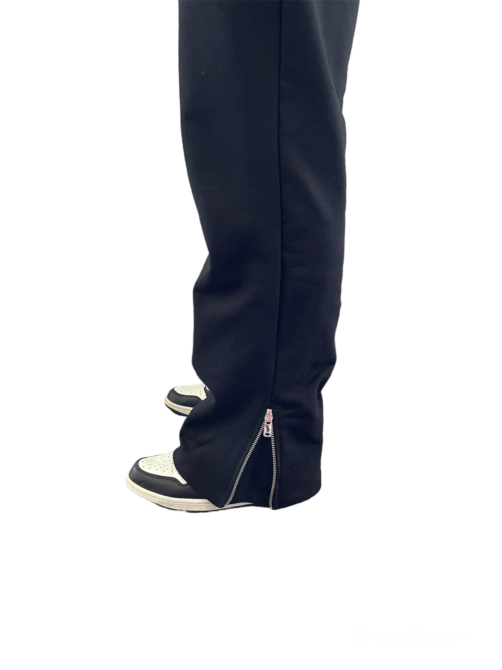 Flared Sweatpants Metal Zipper