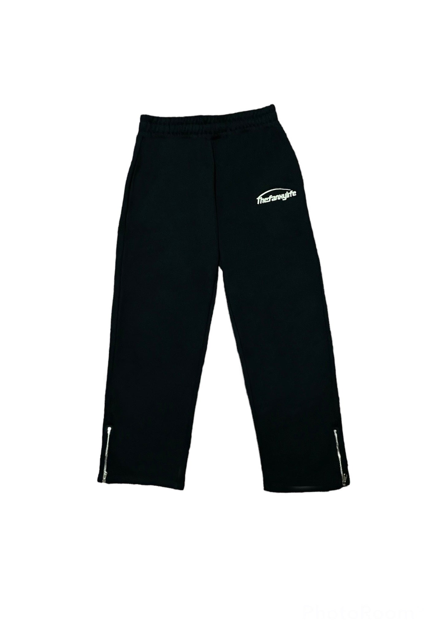 Flared Sweatpants Metal Zipper