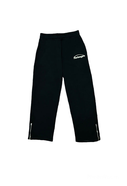 Black Sweatpants Metal Zipper