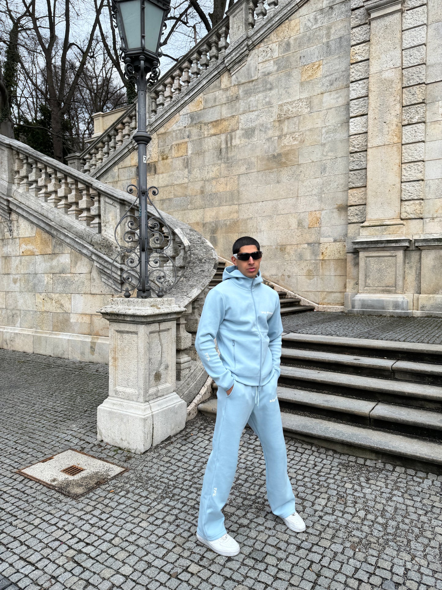 Big Dreams Fleece Trackpants Baby Blue